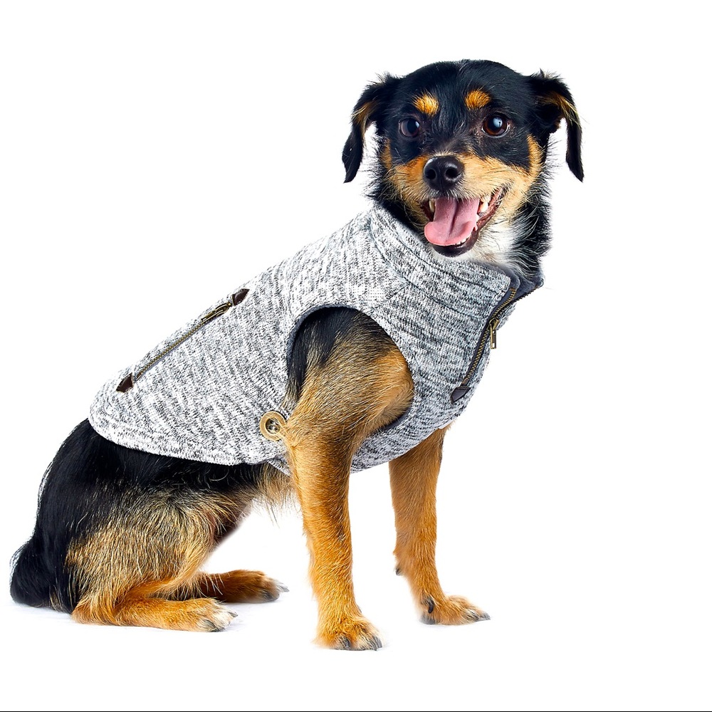 Wag-a-tude Grey Marbled Zipper Wrap Jacket XS 🐶🐾